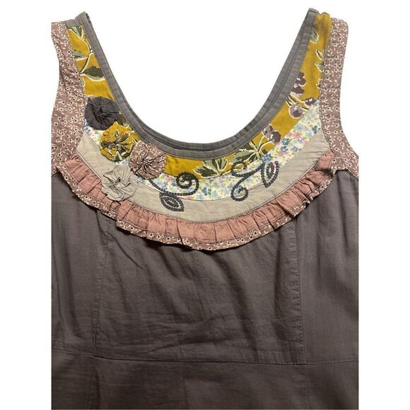 Lulumari tunic top gray with embellishments sz Large - Picture 3 of 5